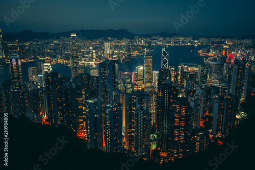 Hong Kong skyline at night from Victoria Peak