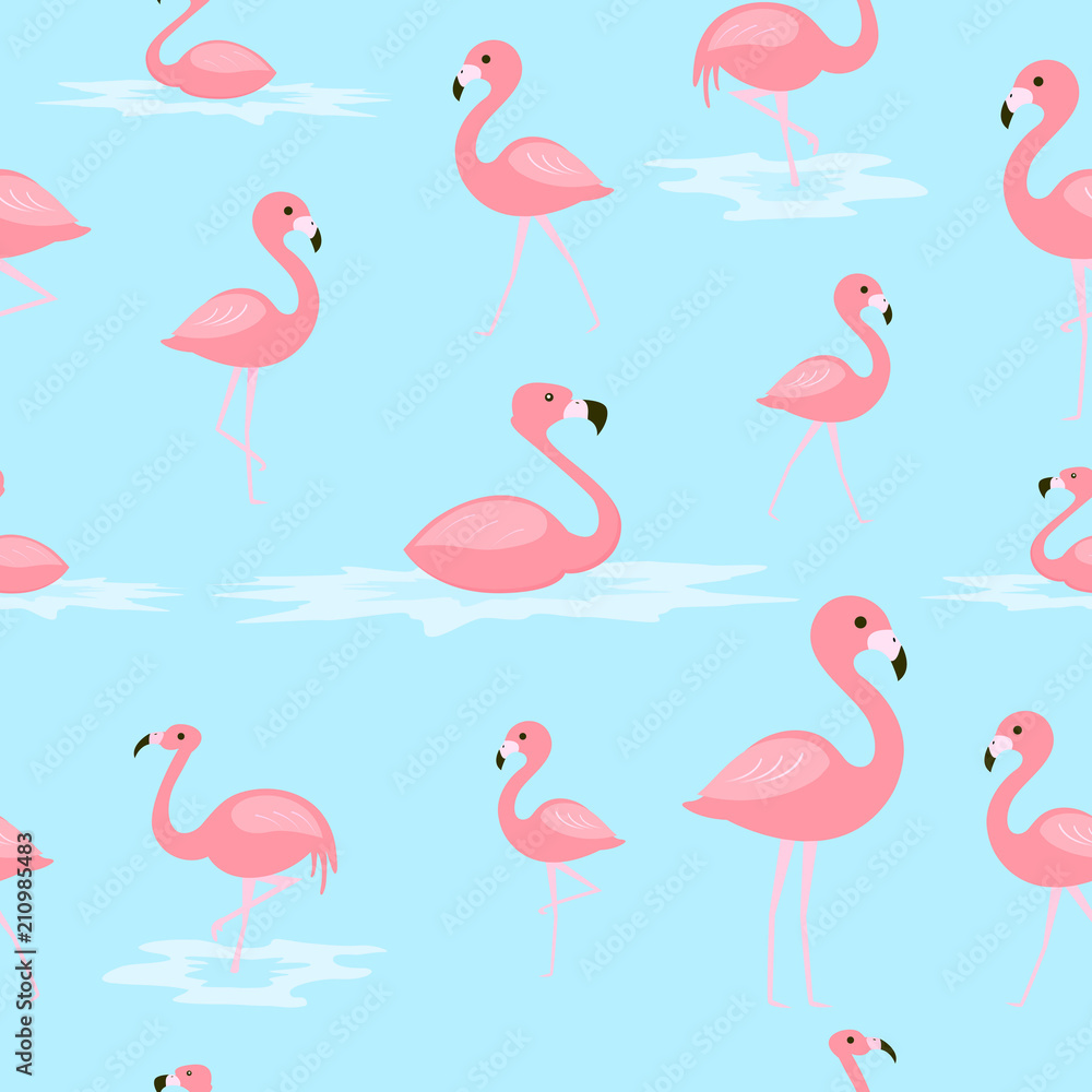 Obraz premium flamingo seamless pattern 