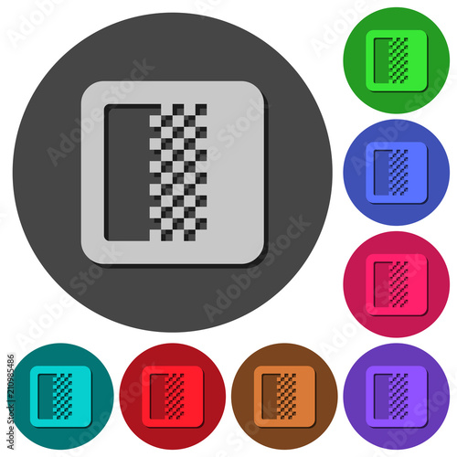Color gradient icons with shadows on round backgrounds