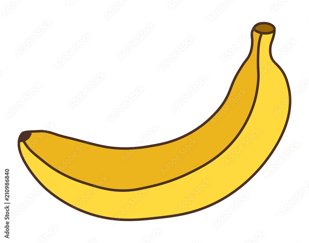 Banana icon isolated on white background. Banana fruit. Flat style vector illustration.