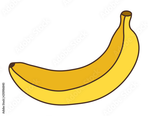 Banana icon isolated on white background. Banana fruit. Flat style vector illustration.