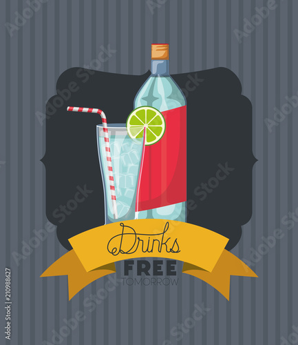 best drink bottle with cup frame vector illustration design