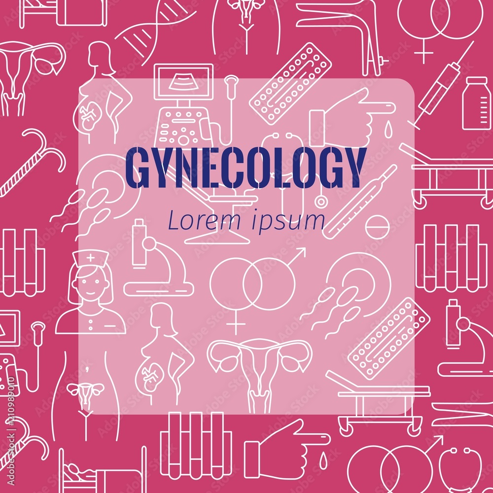 Gynecology flat poster