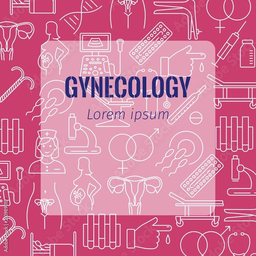 Gynecology flat poster