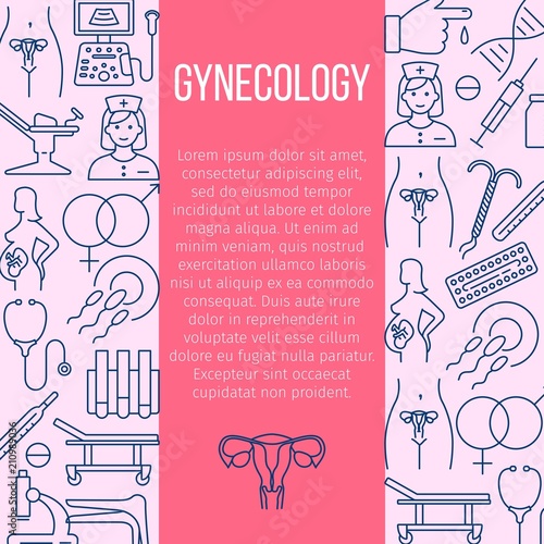 Gynecology flat poster