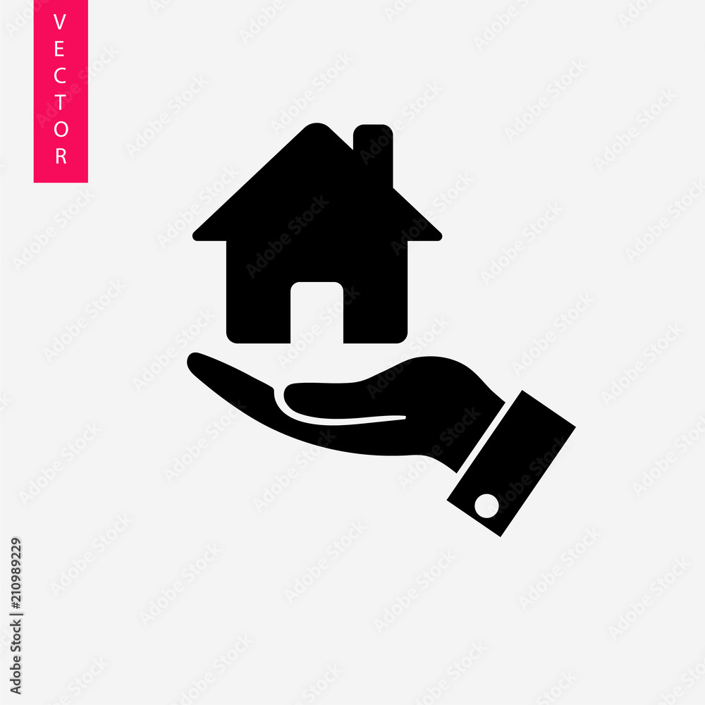 Naklejka premium Hand holding house icon