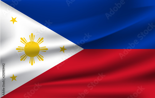 Flag of the Philipines waving in the wind / flag 