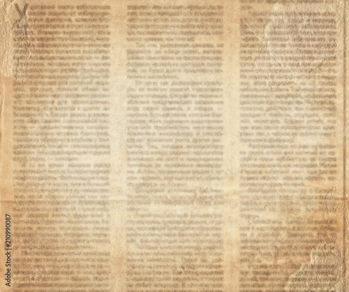 Old vintage newspaper. Blurred texture background