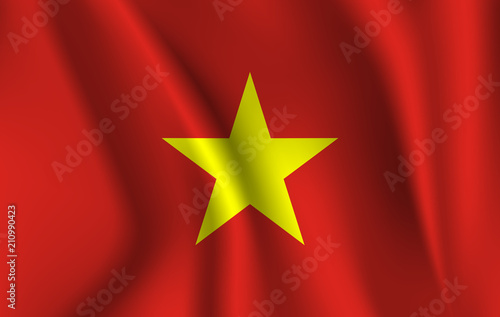 National flag of Vietnam - waving edition