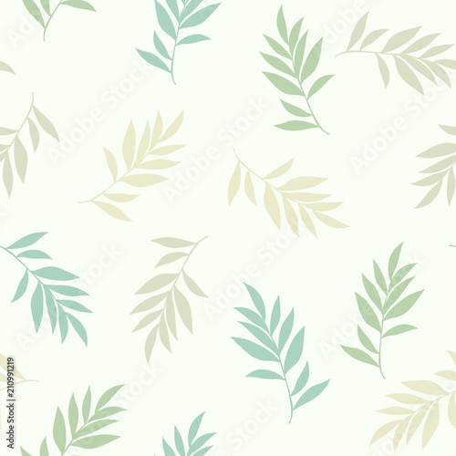 seamless pattern with silhouettes of leaves