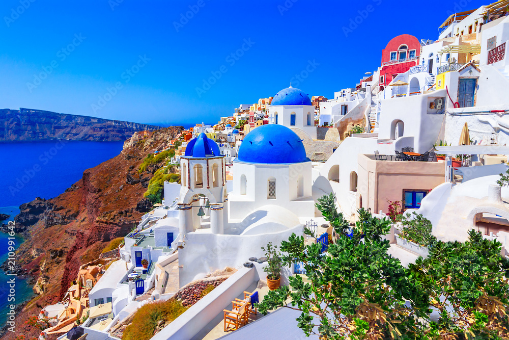 Naklejka premium Oia, wyspa Santorini, Grecja, Europa