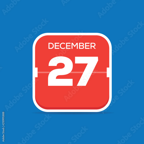 December 27 Calendar Flat Icon