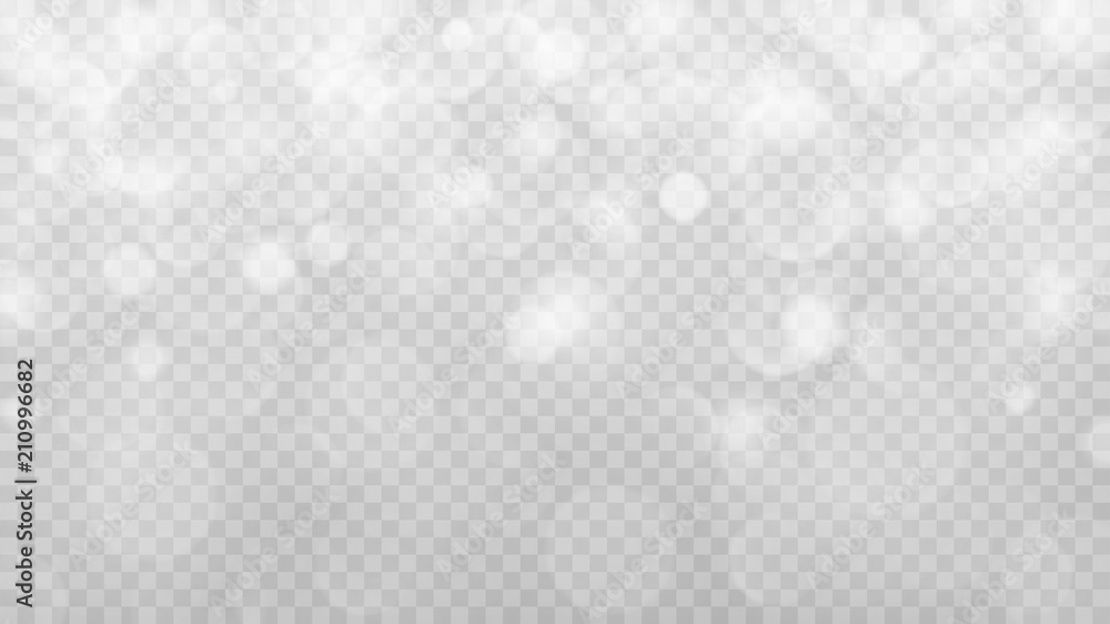 Abstract transparent light background with bokeh effects in gray colors. Transparency only in vector format