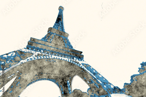 Canvas Print Paris comic book