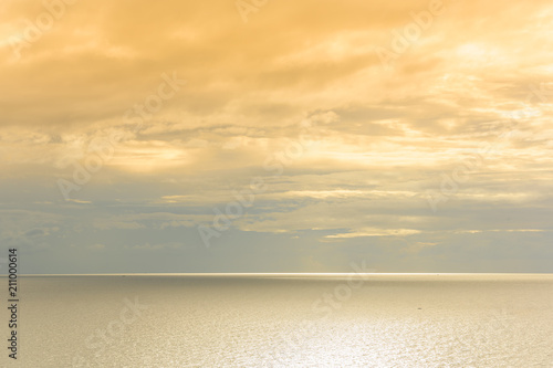 Sky and gold sea is background