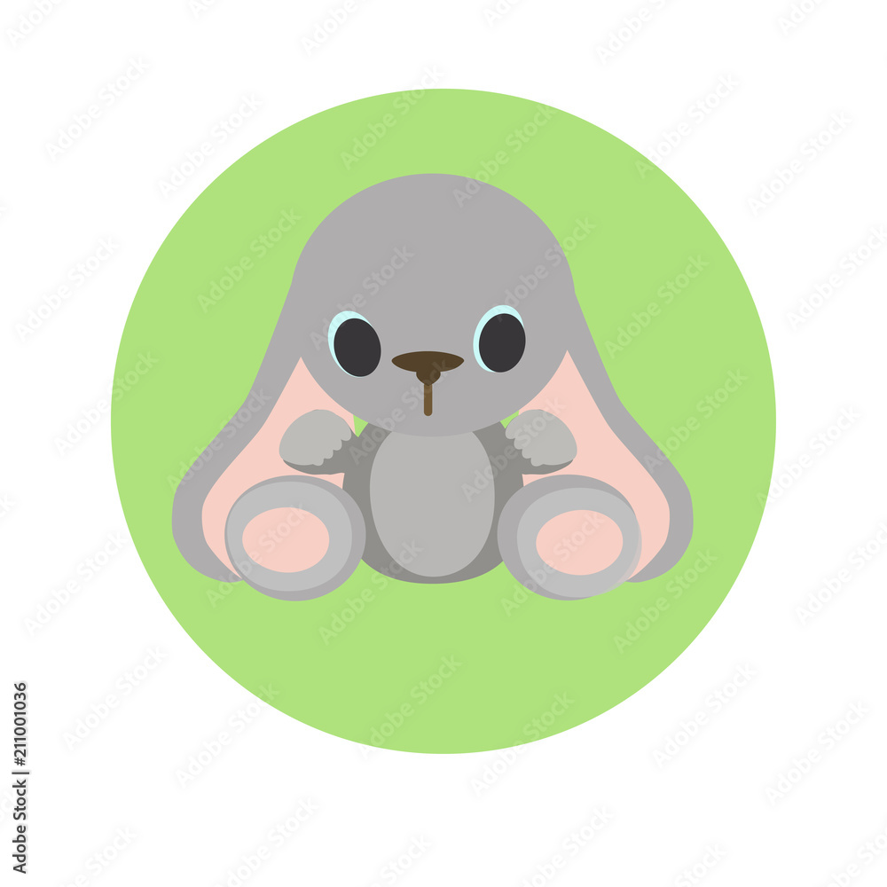 Cute baby rabbit in cartoon style, vector art and illustration. Cute baby rabbit in cartoon style, vector art and illustration.