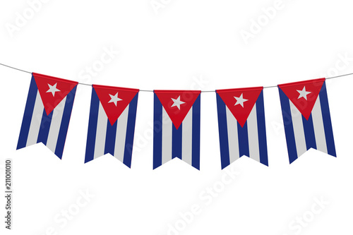 Sticker Cuba national flag festive bunting against a plain white background