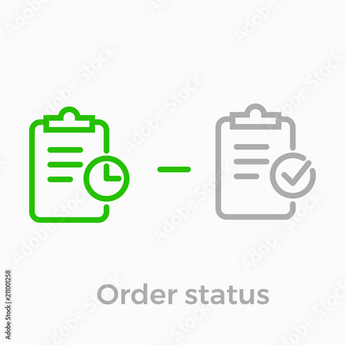 Order delivery vector logistics web shop line icon