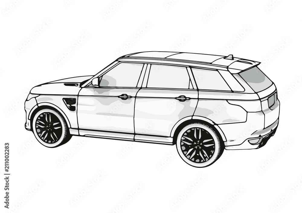 Fototapeta premium sketch of an off-road car vector