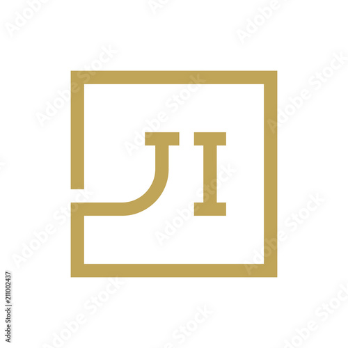 two letter logo line square JA TO JZ