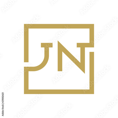 two letter logo line square JA TO JZ