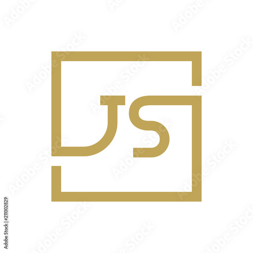 two letter logo line square JA TO JZ