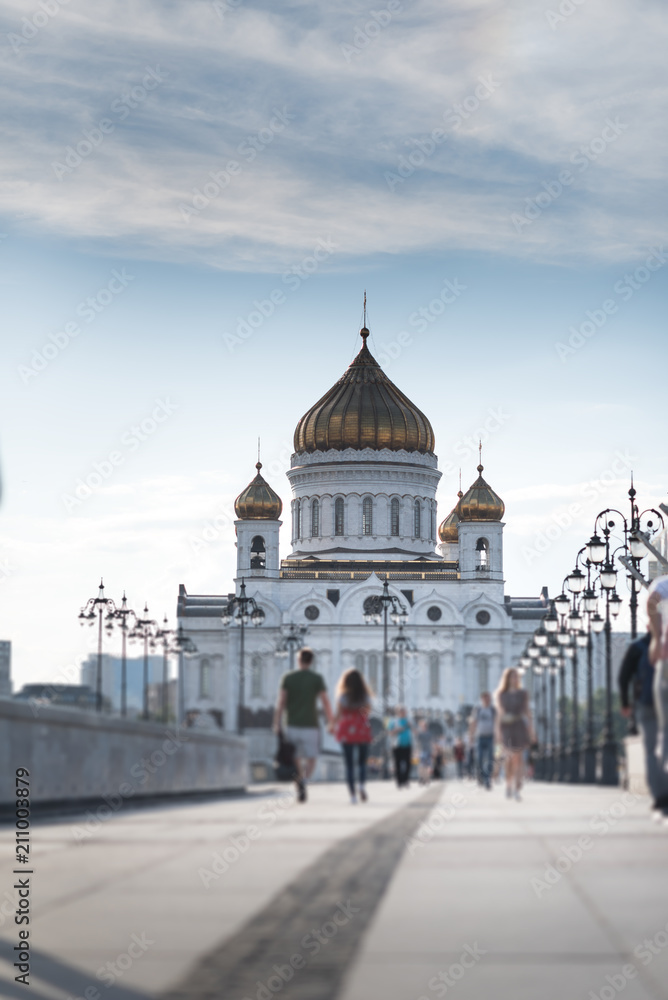 The Cathedral of Christ the Savior and the Patriarchal bridge, Moscow, Russia