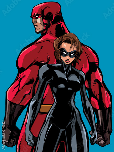 Superhero Couple Back to Back No Capes
