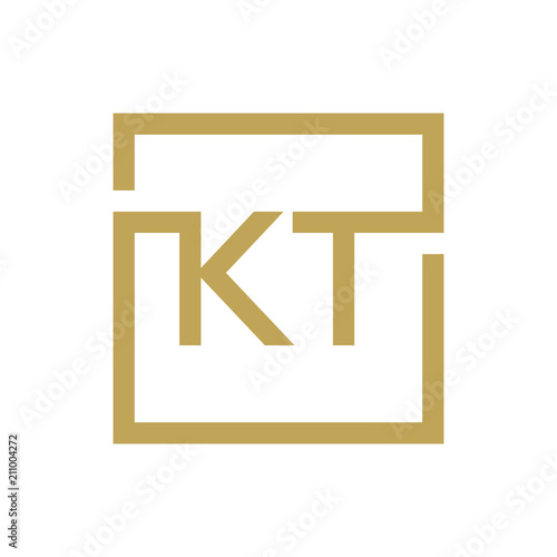 two letter logo line square KA TO KZ