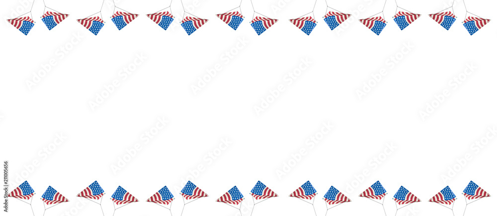 Obraz premium American kite flag on white background