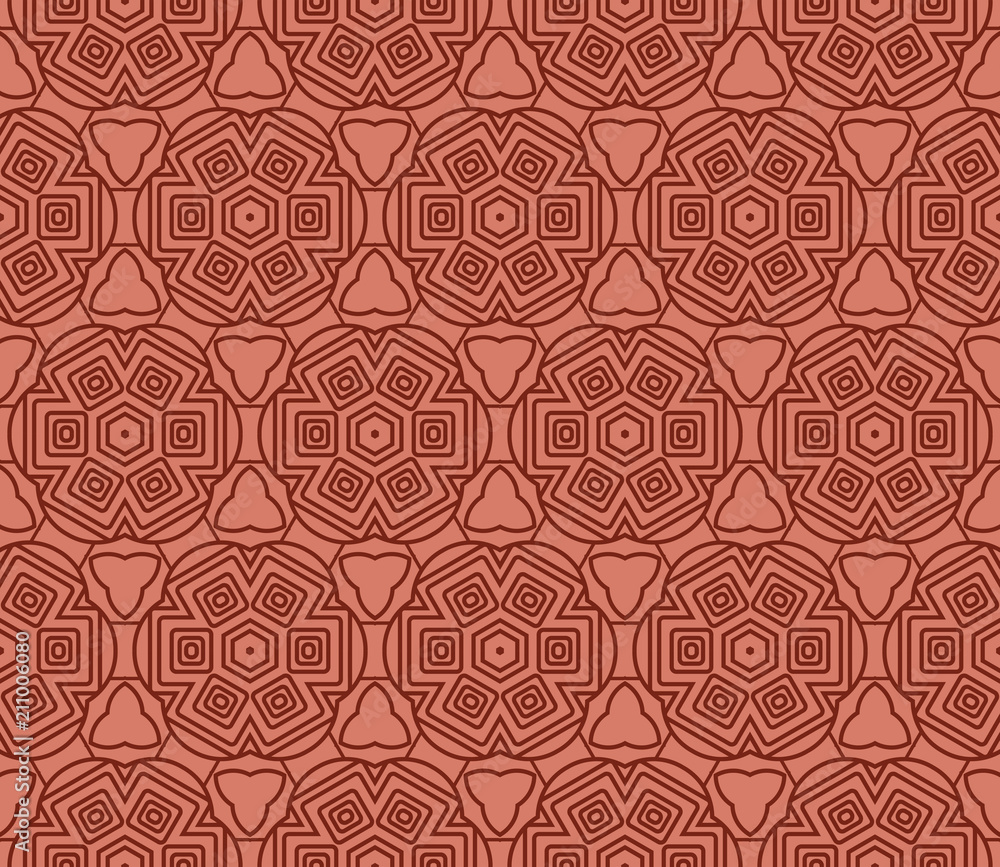 geometric ornament on color background. Seamless vector illustration. For interior design, wallpaper
