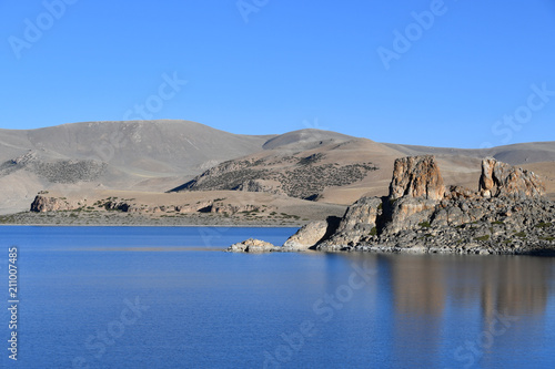 Tibet, lake Nam-Tso (Nam Tso) in summer, 4718 meters above sea level.  Place of power photo