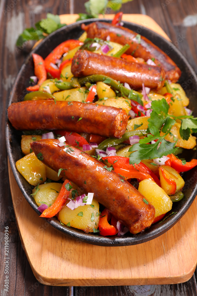Fototapeta premium merguez and vegetable