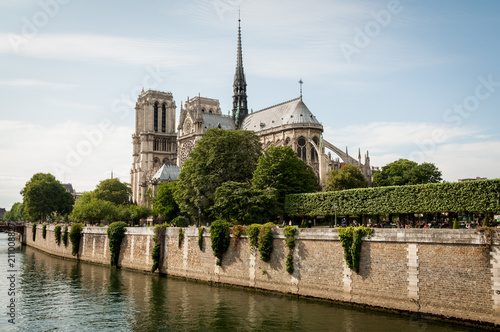 Notre Dame de Paris in the summer