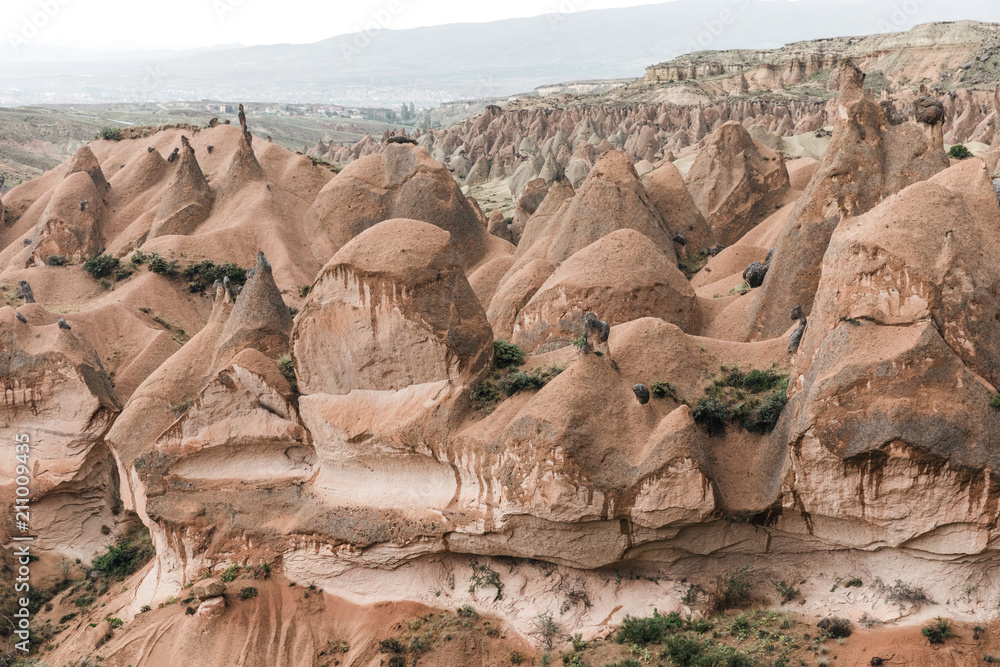 aerial view of beautiful bizarre rock formations in cappadocia, turkey aerial view of beautiful bizarre rock formations in cappadocia, turkey