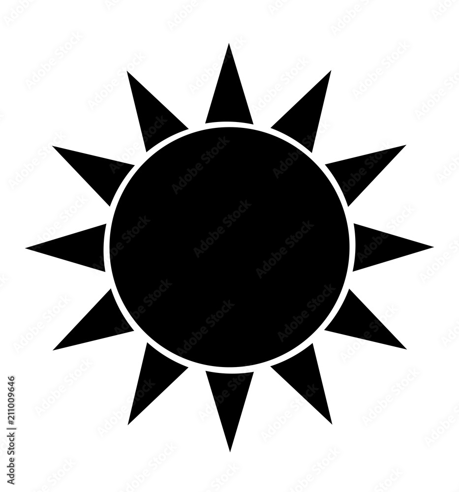 Sun icon symbol illustration isolated on white vector 