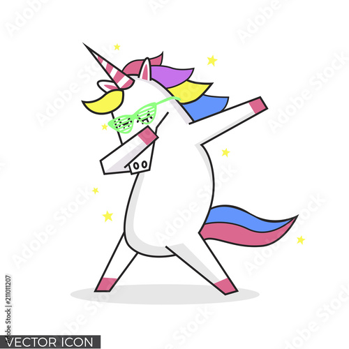 Dabbing unicorn Vector