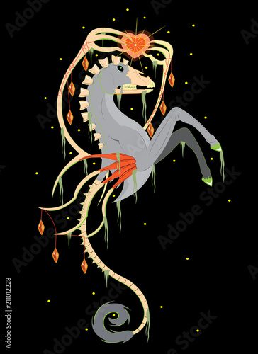 Fantastic horse of the zombie