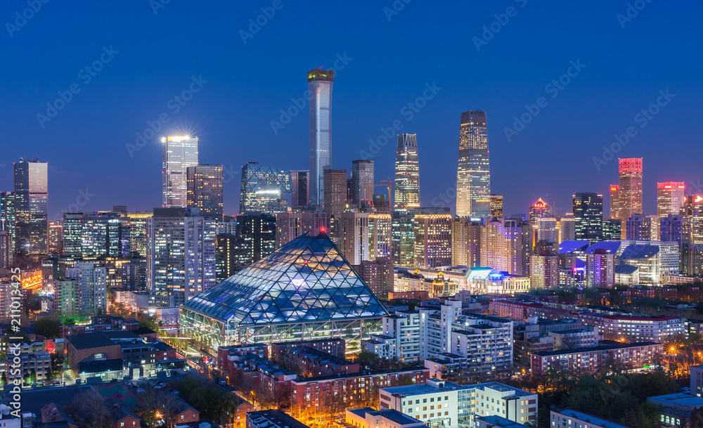 Beijing CBD skyline night view
