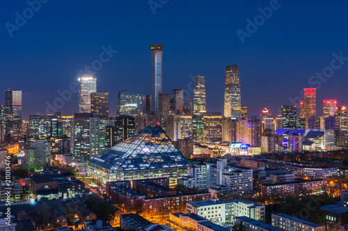 Beijing CBD skyline night view