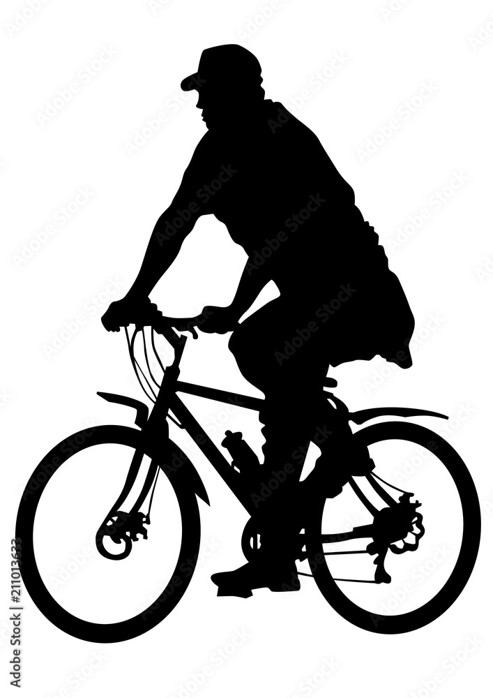 Fototapeta premium Sport people whit bike on white background