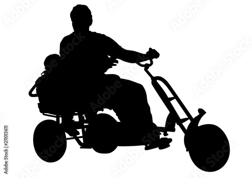 Sport people whit bike on white background