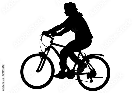 Sport people whit bike on white background