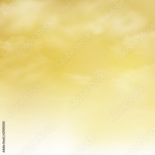 Abstract of realistic clouds pattern on gold sky background.