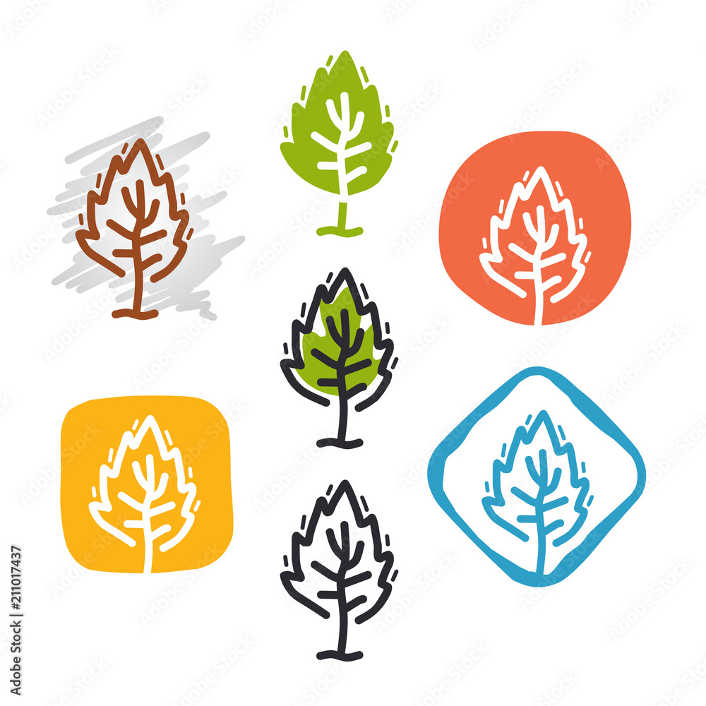 Green Leaves Vector Logo Design Green Leaves Vector Logo Design