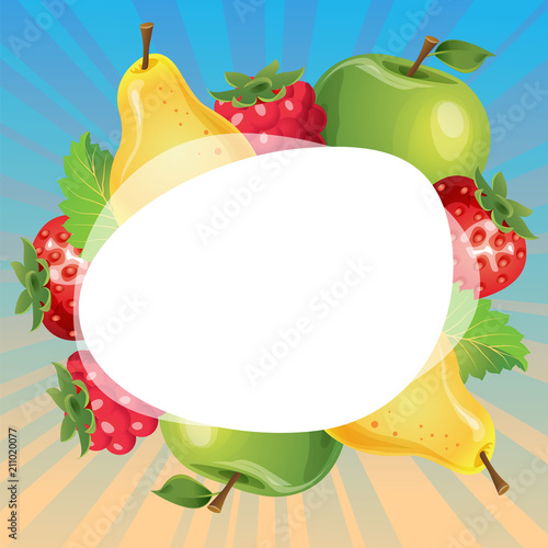 beautiful colorful fruit card theme