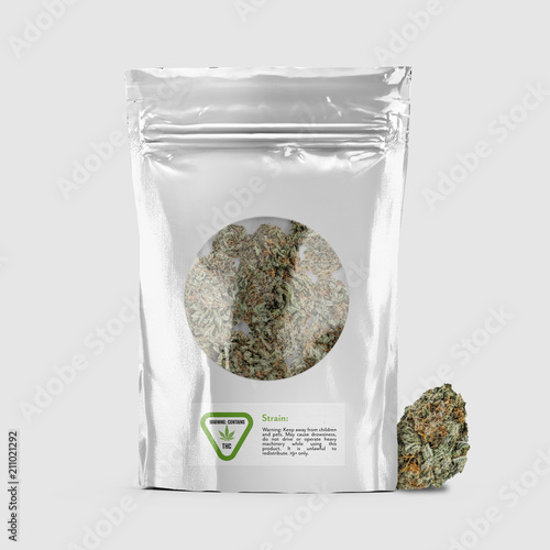 Cannabis Product Package with Window - White