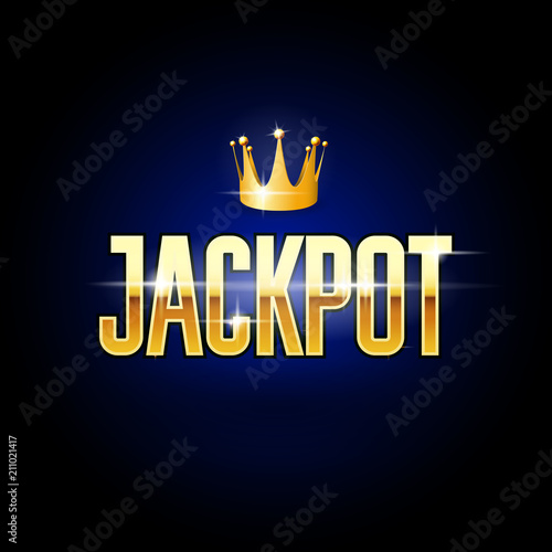 Golden title Jackpot and crown - casino and gambling poster