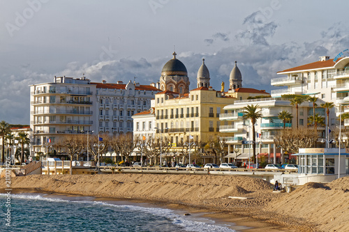 Saint Raphael beach in winter - French riviera - France