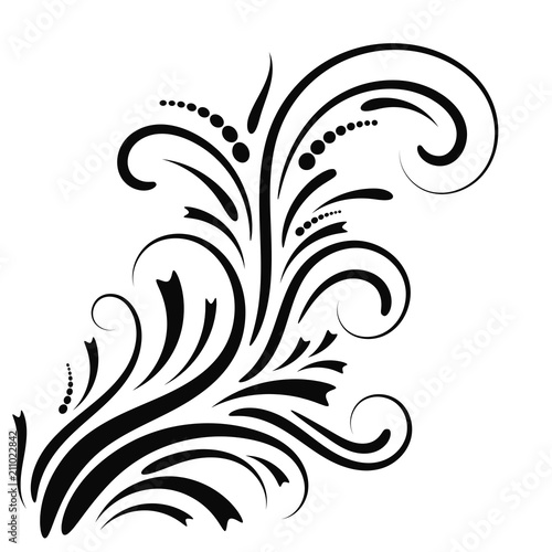 Abstract curly element for design, swirl, curl. Vector illustration.
